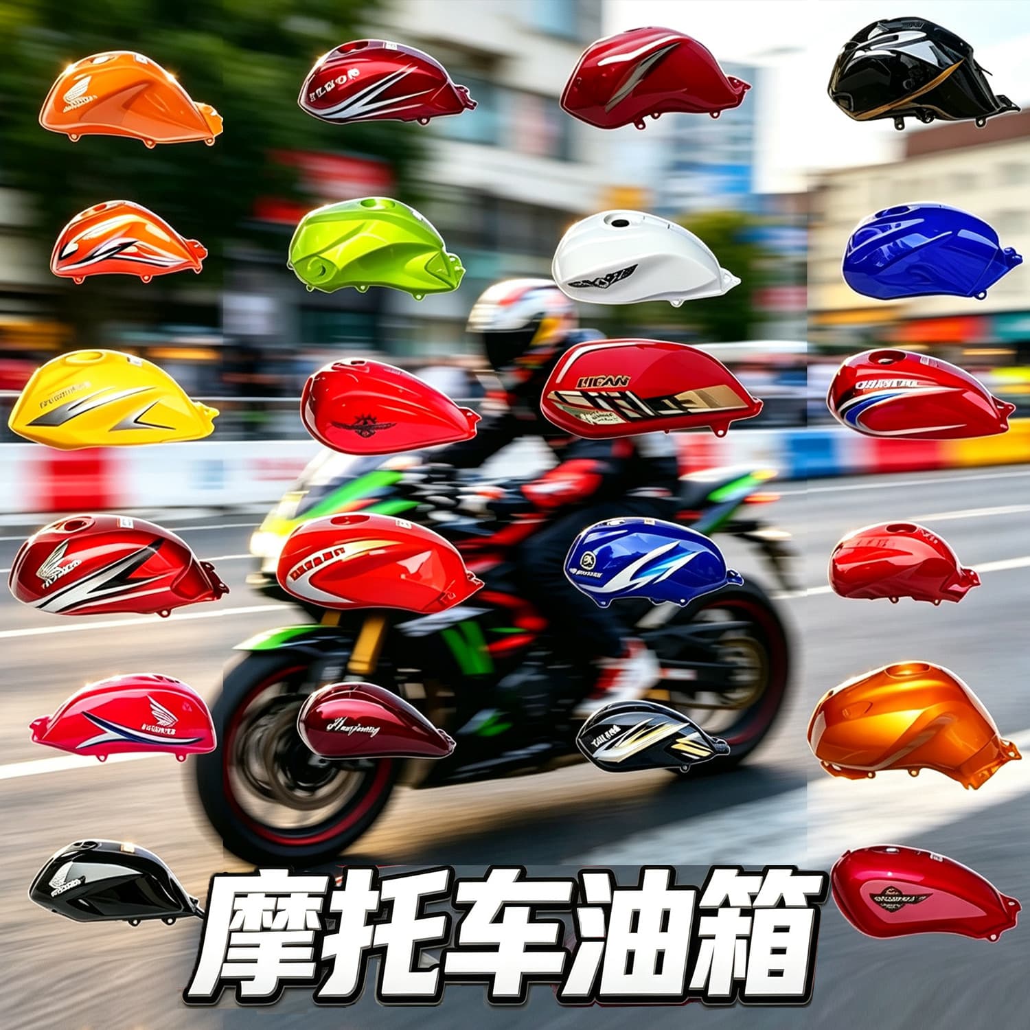 Motorcycle Fuel Tank Compatible with Honda CG125 CBF GN EN125, Haojue Lifan 150, Tricycle Fuel Tank