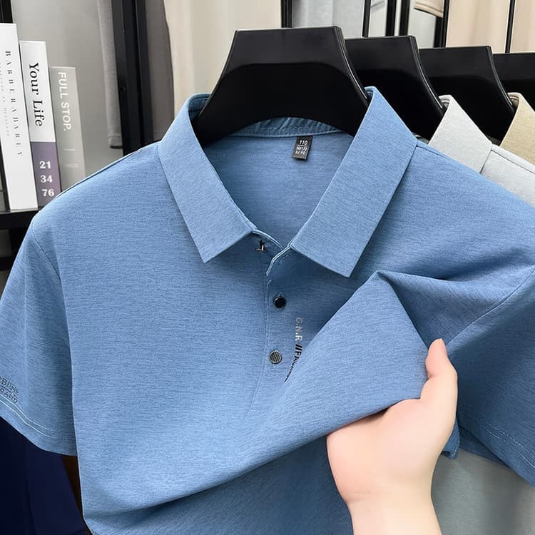 Cross-border Export Summer Short Sleeve Polo Shirt T-Shirt Men's New Ice Silk Short Sleeve T-Shirt Men's Casual