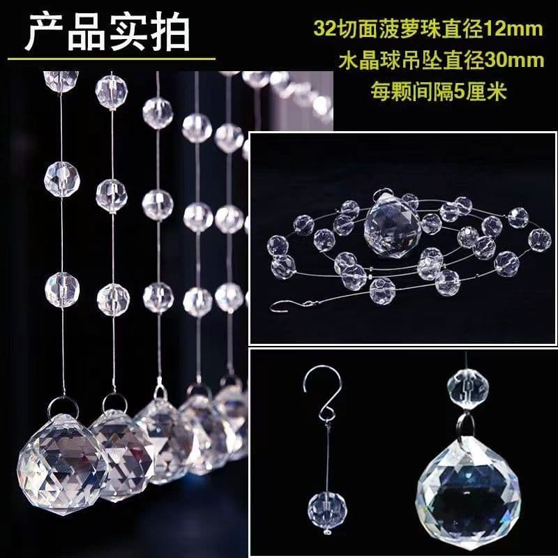 Acrylic String Curtain Wedding Crystal Aisle Bead Strand Wedding Ceiling Stage Venue Setup Decor Hanging Bead Curtain