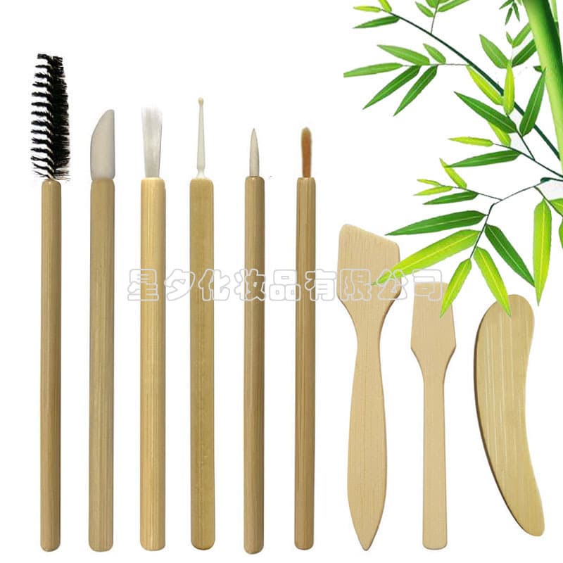 Directly from the manufacturer, disposable bamboo handle eyelash brush grafted eyelashes eyelash dyeing and ironing 50 pieces in kraft paper box