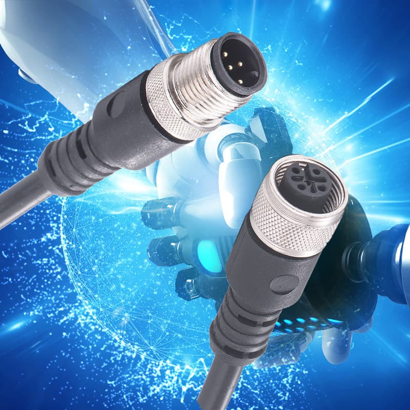 M12 connector plug for sensor industrial Ethernet aviation, 4-core 5-core 8-core network cable waterproof