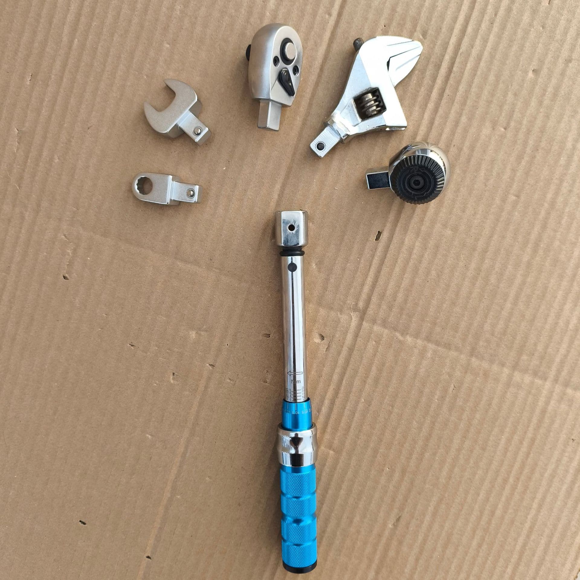 New Open-End Adjustable Head Torque Wrench with Interchangeable Heads, Adjustable Ratchet Head, Open-End Head Adapter Accessories