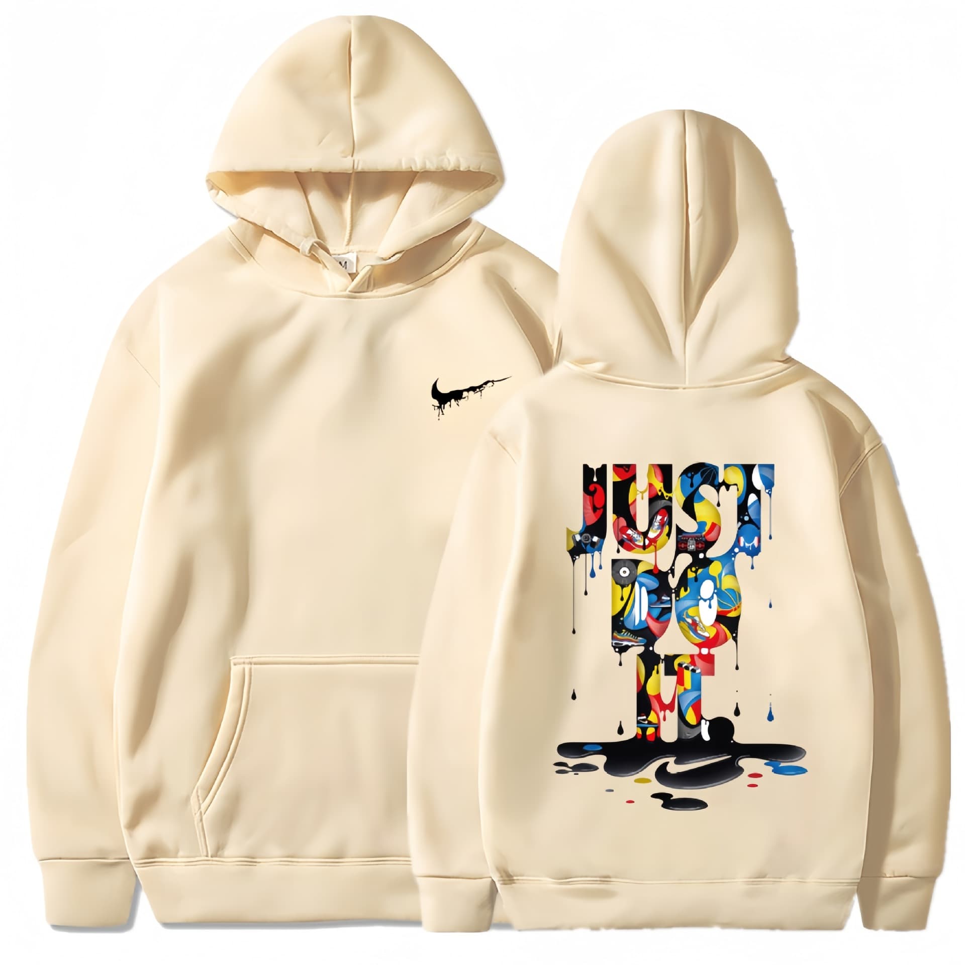 New Cross-Border Europe and USA Trendy Fashion Casual Letter Print Sweatshirt, Unisex Loose Long-Sleeve Hip Hop J Hoodie