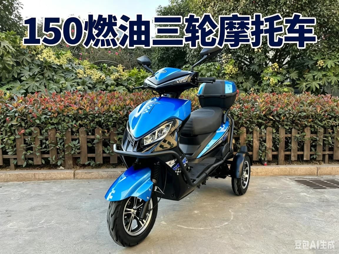 Foreign Trade Cross-border Factory Export 150 Fuel Three-wheel Motorcycle Scooter 150 Gasoline Tricycle