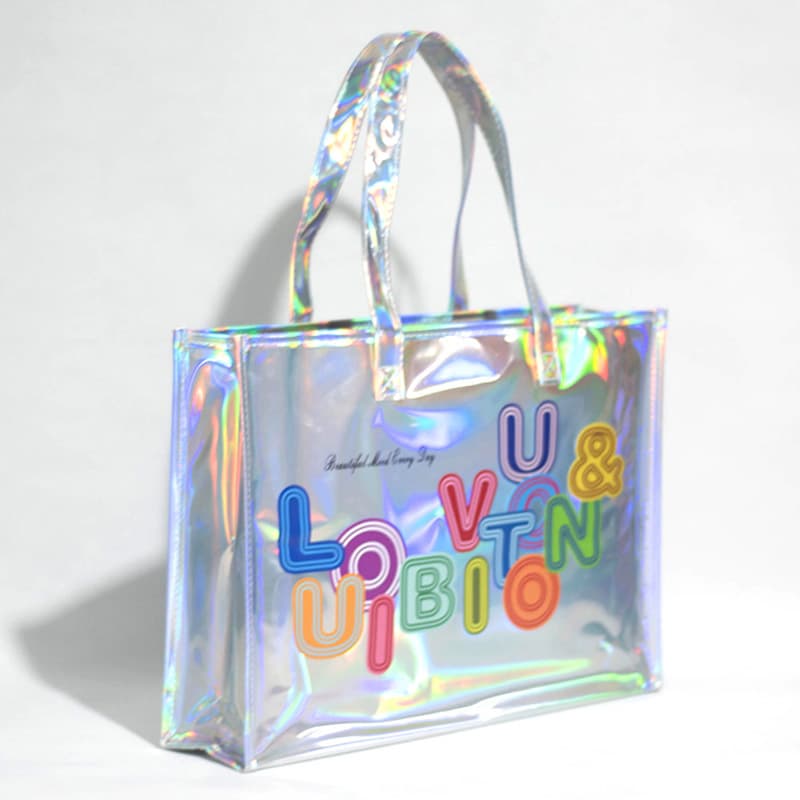 Opaque Laser Bag Beach Waterproof Bag Colorful Swimming Bag Cosmetic Storage Women's Leather Bag Amazon Hair