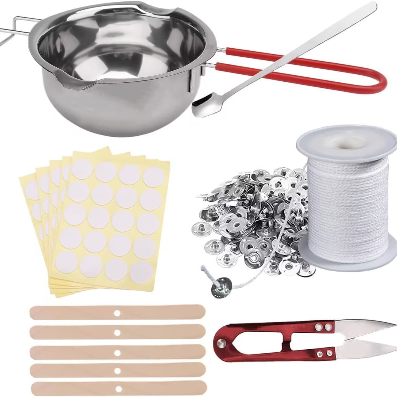 Candle Set DIY Candle Making Kit Melting Pot Wick Wick Adhesive Stickers Candle Wick