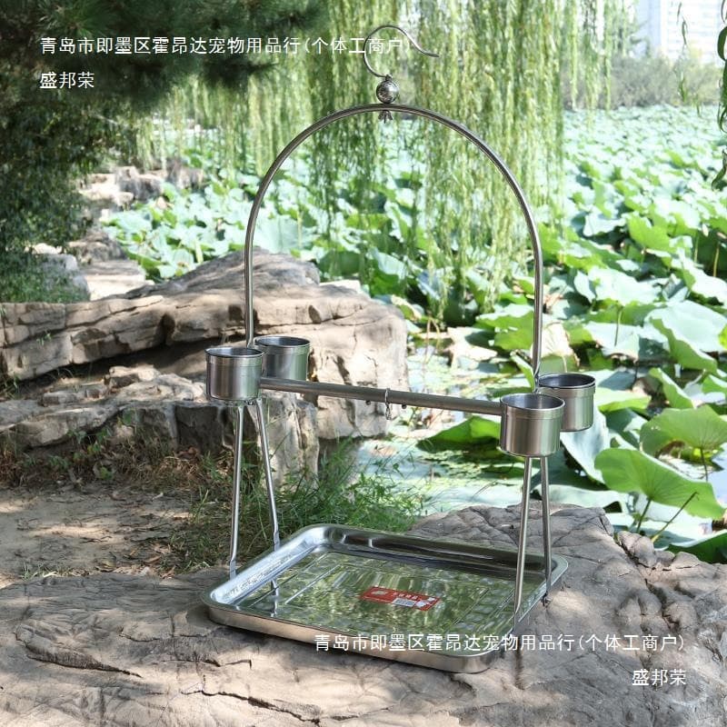 Parrot Bird Stand Cage Parrot Stand Stainless Steel Cockatiel Large Parrot Bird Cage Stand Anklet Stand Pole