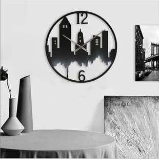 Cross-Border Modern Home Clock Office Living Room Round Decorative Wall Clock Amazon Fashion Decorative Iron Art Wall Clock