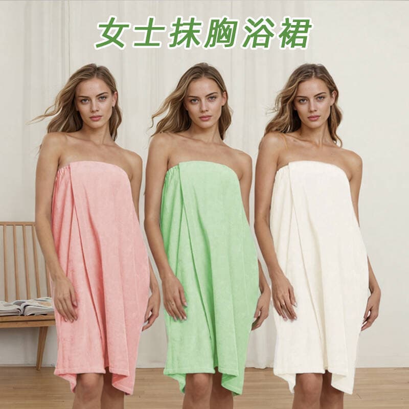 Thickened Extra Large Coral Fleece Bath Dress Wearable Bath Towel Adult Magic Tape Wrap Soft Super Absorbent Manufacturer Wholesale