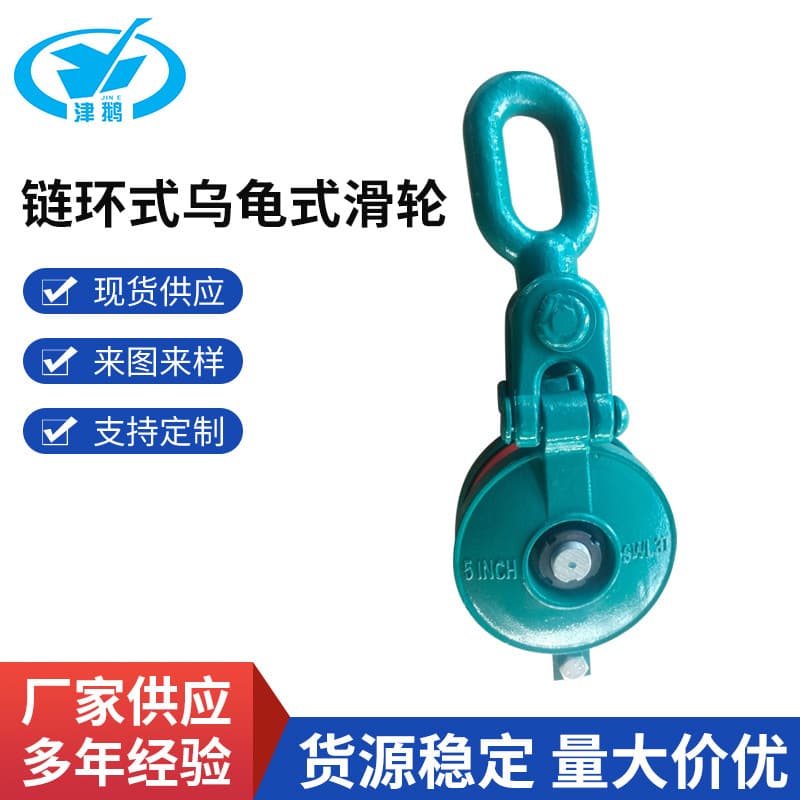Marine Lashing Block Chain Type Turtle Type Pulley Shackle Heavy Duty Block Lifting Pulley Marine Reinforced Pulley