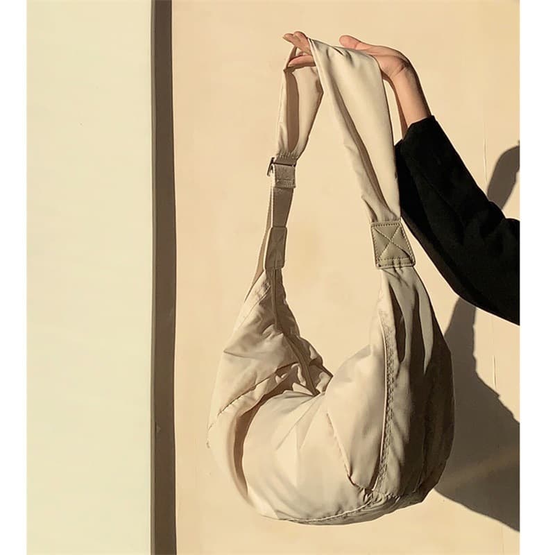 2023 Spring New Large Capacity Crossbody Bag Niche Down Cotton Single Shoulder Bag Casual Dumpling Bag Trendy