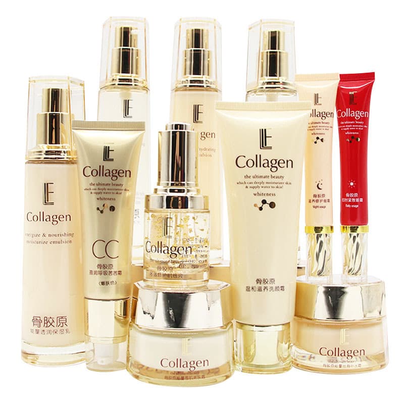 Lilanfei Collagen Skin Care Set, Facial Cleanser, Toner, Serum, Face Cream, Collagen Skin, Complete Cosmetics Set