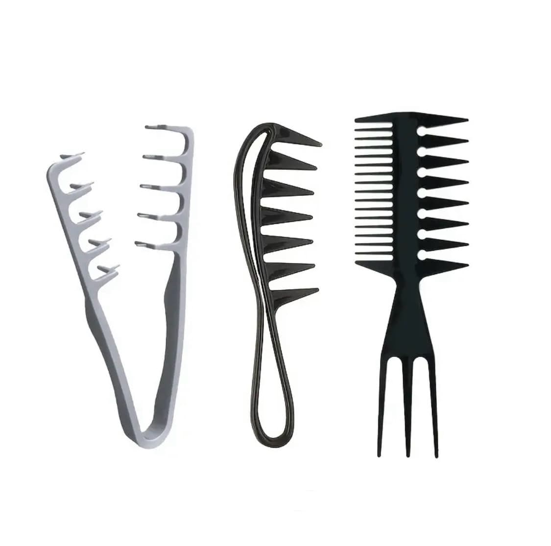 Salon Hair Men's Styling Comb Set Textured Pomade Wide Tooth Comb Hair Comb for Pompadour and Slicked Back Styles