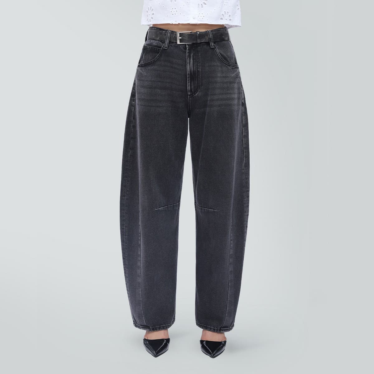 2026 Spring/Summer European and American Street Style Curved Jeans for Women, Vintage Retro Casual Curved Pants, Cross-border