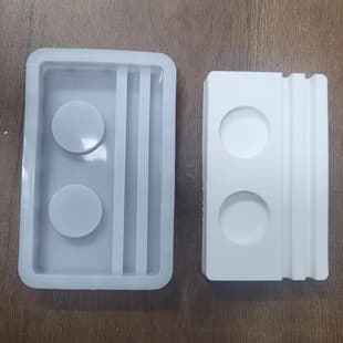 Two-Hole Candle Holder Decorative Ornament Candle Holder Plaster Mold DIY Silicone Mold 9989
