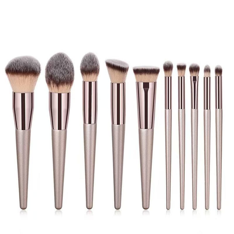 New 10-Piece Scented Handle Gold Makeup Brush Set, Eye Shadow Brush, Powder Brush, Full Set for Beginners, Beauty Tools