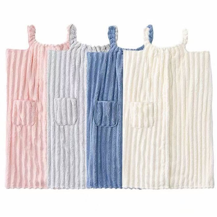 Candy Strip Wearable Bath Towel 7a Antibacterial Women's Wearable Bath Skirt Towel Non-Shedding Home Bathrobe Wearable Outside