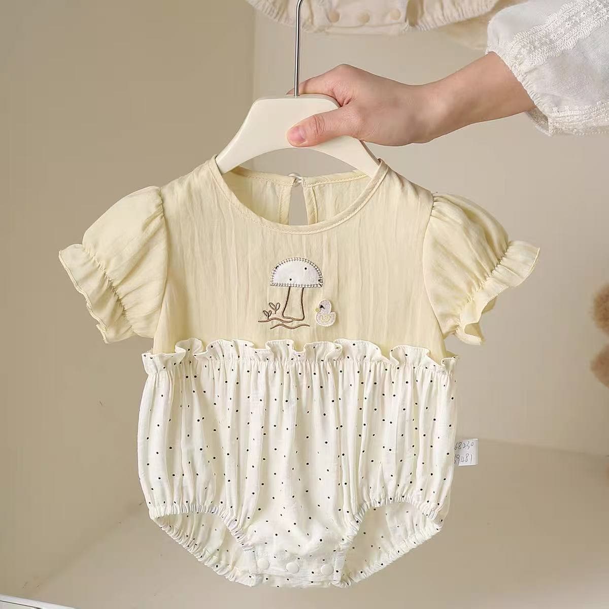 Baby Romper Short-Sleeve Onesie Simple Cartoon Summer Thin Style Boy Baby Crawling Clothes