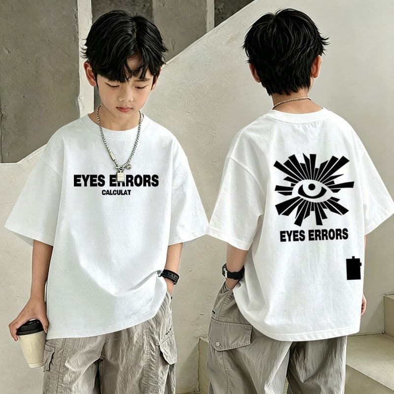 Boys' Short Sleeve T-Shirt New Style Children's Summer Half Sleeve Big Kids Summer Wear Top Boy T-Shirt Handsome Trendy Kids Fashion T