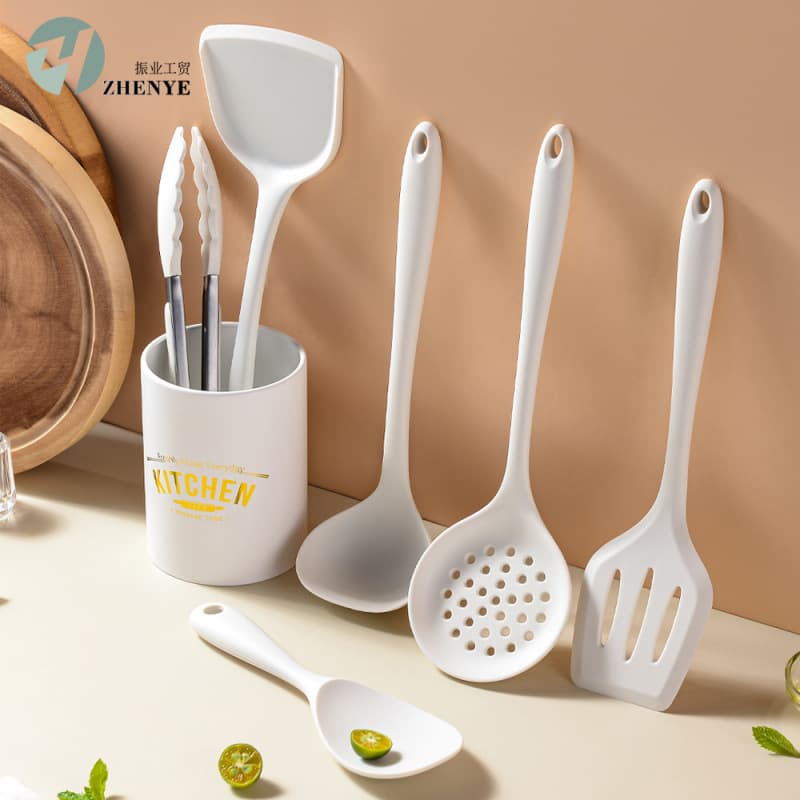 Full Silicone Kitchen Utensils 7-Piece Set Silicone Spatula Non-Stick Cookware High Heat Resistant Cooking Spatula Kitchen Set