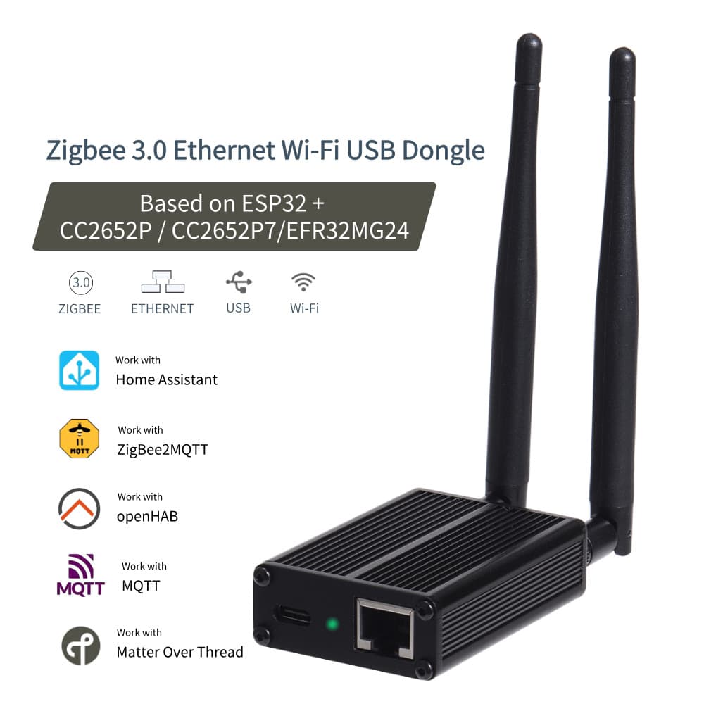 Smart WiFi USB Dongle Gateway with Zigbee/Thread Hub MQTT HA Smart Home