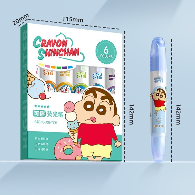 Crayon Shin-chan student season double-ended highlighter wipeable new limited edition marker high-value and cute stationery