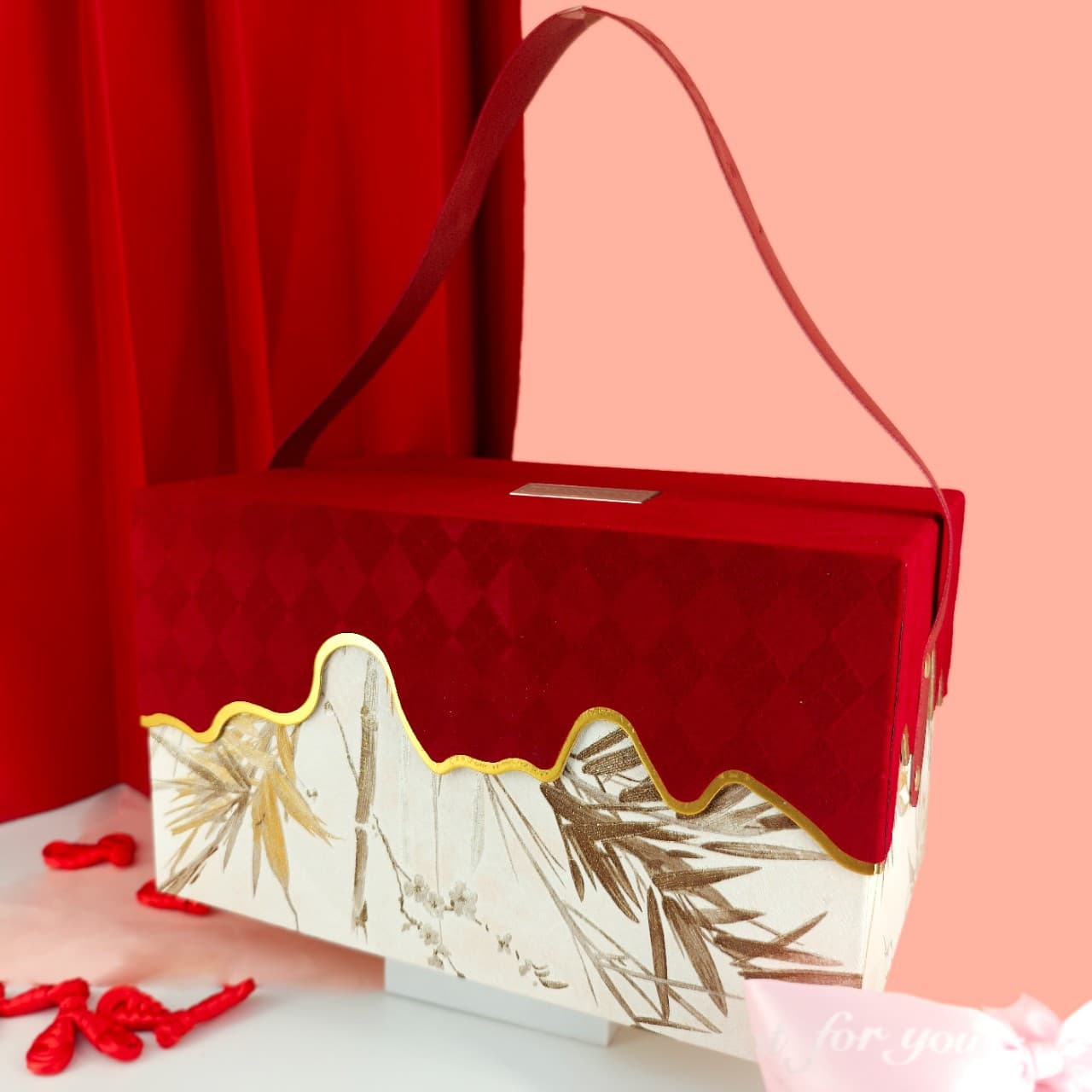 Shanhe Zhuyun Red Diamond Pattern, Viral on Xiaohongshu and Douyin, Wedding Favor Gift Box, Empty Wedding Candy Box