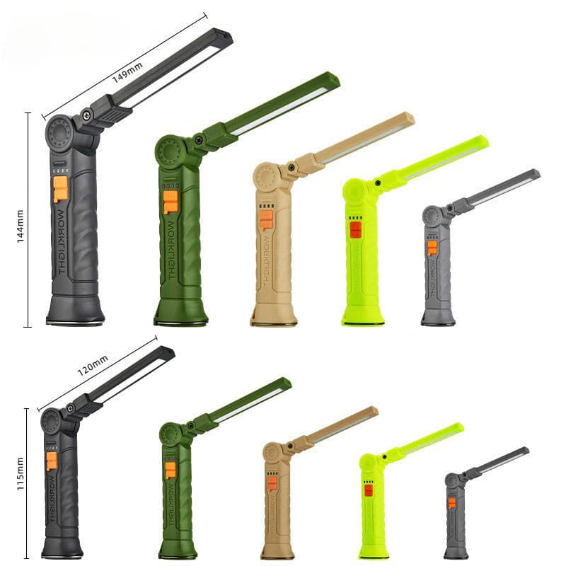 Multifunctional COB magnet auto repair work 360 rotation LED red light warning light power supply flashlight lighting