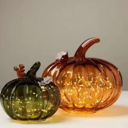 Halloween Pumpkin Glass Craft Christmas Tree Stained Glass Ornament Decoration Glass Gift Cross-border