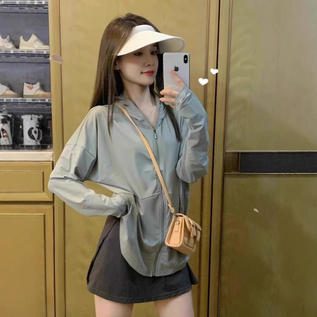 Casual Slimming Sun Protection Shirt Women 2025 New Summer Ice Silk Loose Cardigan Sunscreen Anti-UV Outerwear Women