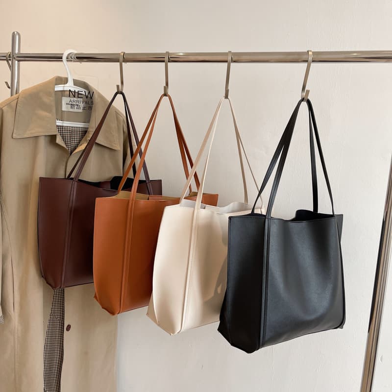 Large Capacity Retro Bag Women 2023 New Style Shoulder Bag Fashion Large Bag Premium Solid Color Tote Bag