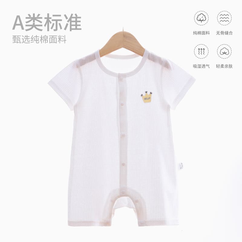 Baby Onesie Summer Newborn Infant Boy Girl Sleepwear Thin Cotton Short Sleeve Romper