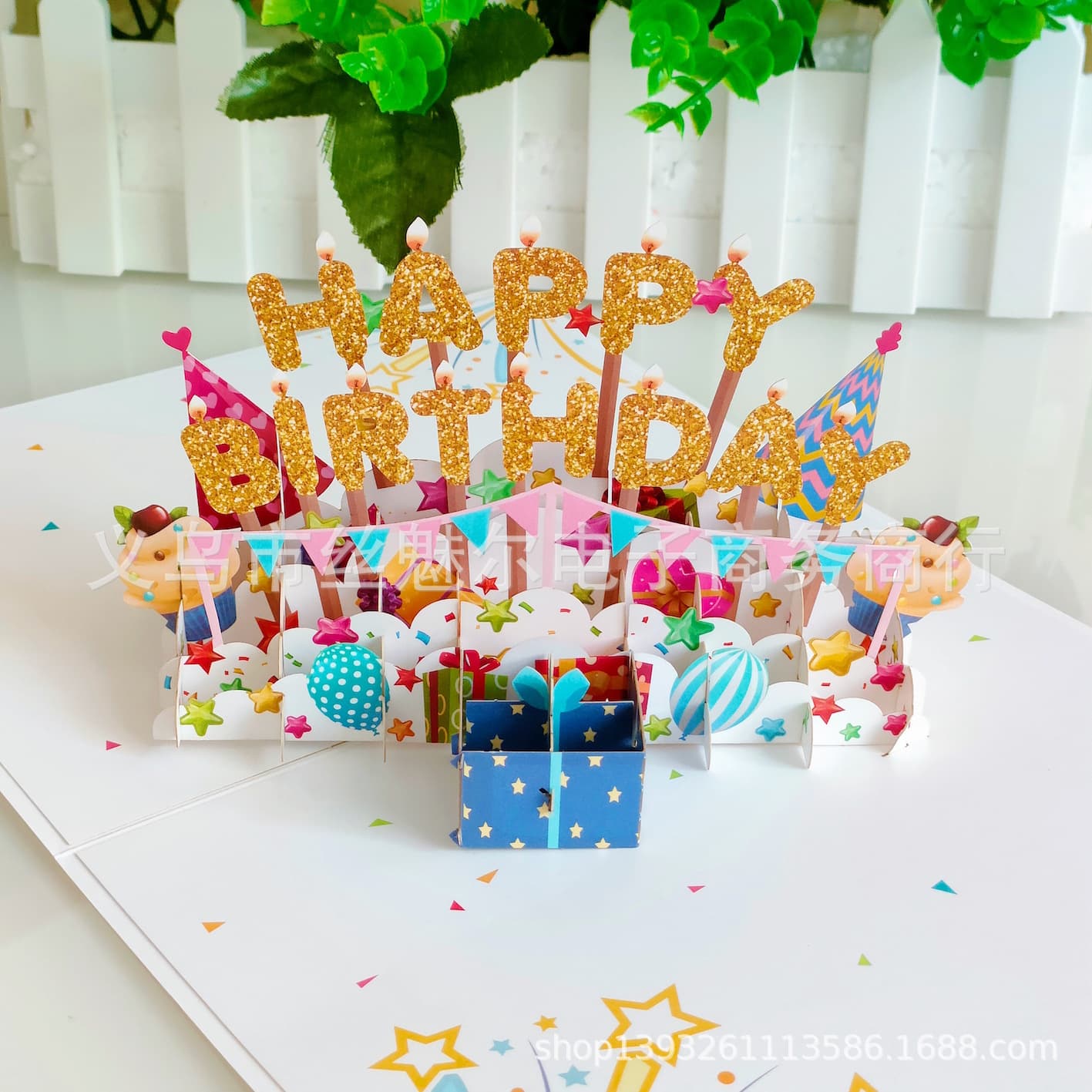 New Happy Birthday 3D Pop-Up Card with Creative Laser-Cut Letters