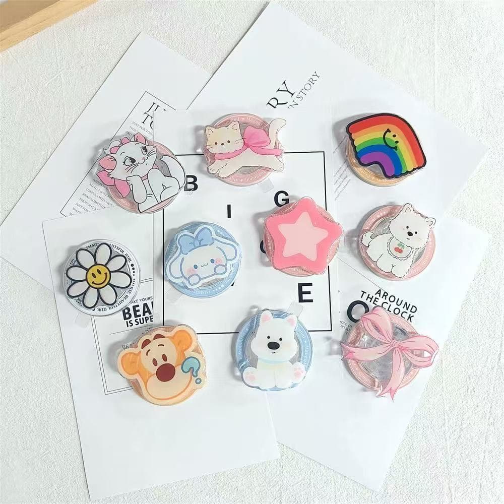 Korean niche ins cute avatar magnetic airbag holder transparent airbag mobile phone holder chasing drama female cartoon