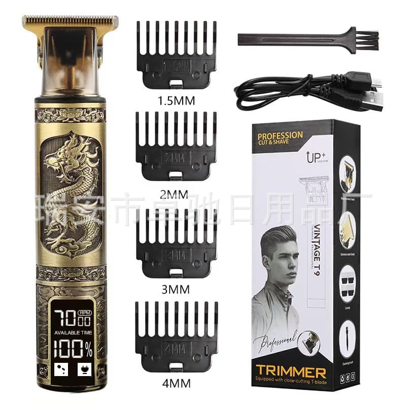 Cross-Border Zinc Alloy Hair Clipper – Bald Head Shaver, Beard Trimmer, Barber Electric Hair Clipper, Oil Head Carving and Trimming Clipper