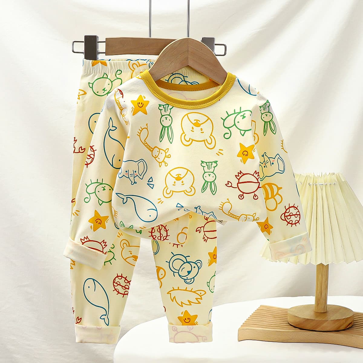 Children's Loungewear Autumn Set New Baby Lycra Cotton Boys' Pajamas Girls' Thermal Underwear Wholesale
