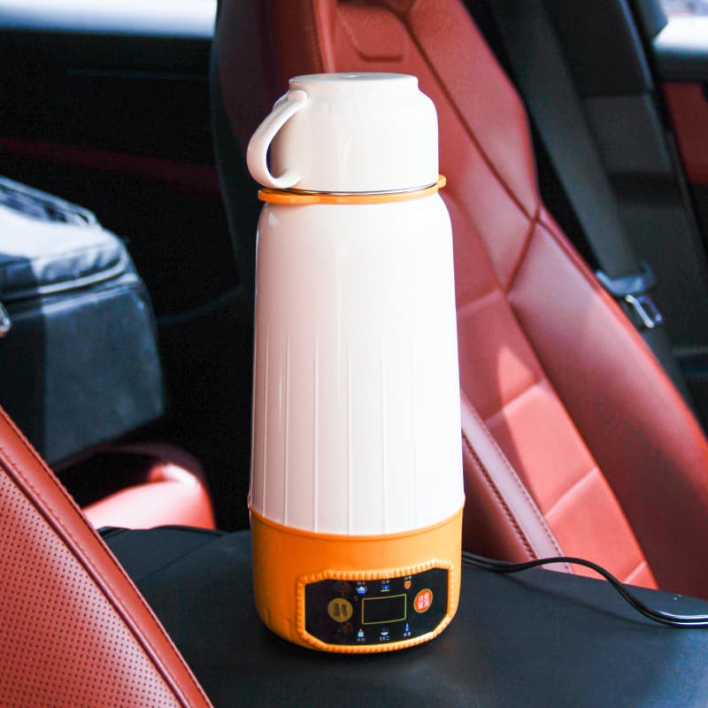 Electric Heating Cup, Travel Car Kettle, Portable Thermostatic Insulated Electric Hot Water Cup