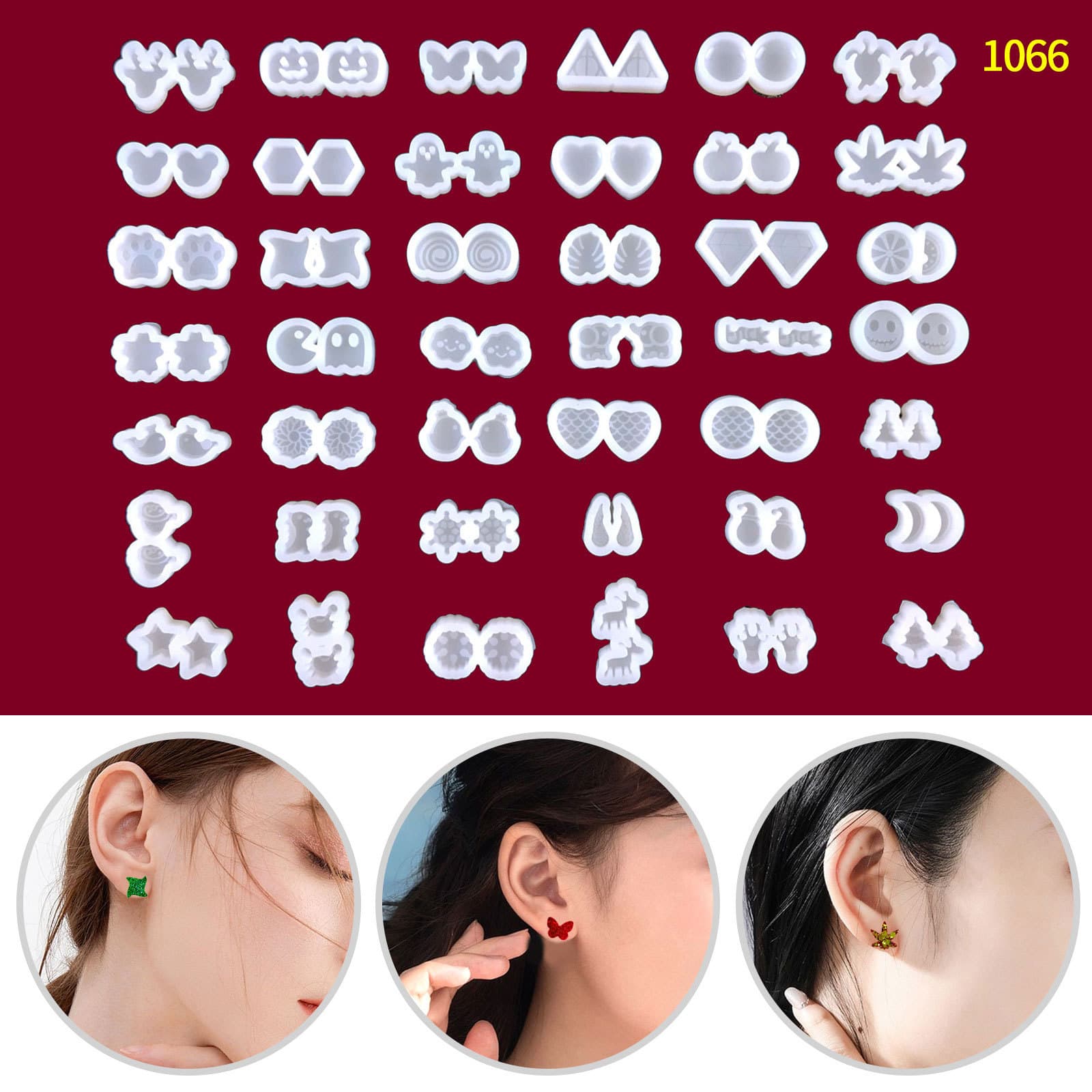 Love Earring Epoxy Mold DIY Star Moon Earring Mold Butterfly Cloud Earring Ear Stud Silicone Mold