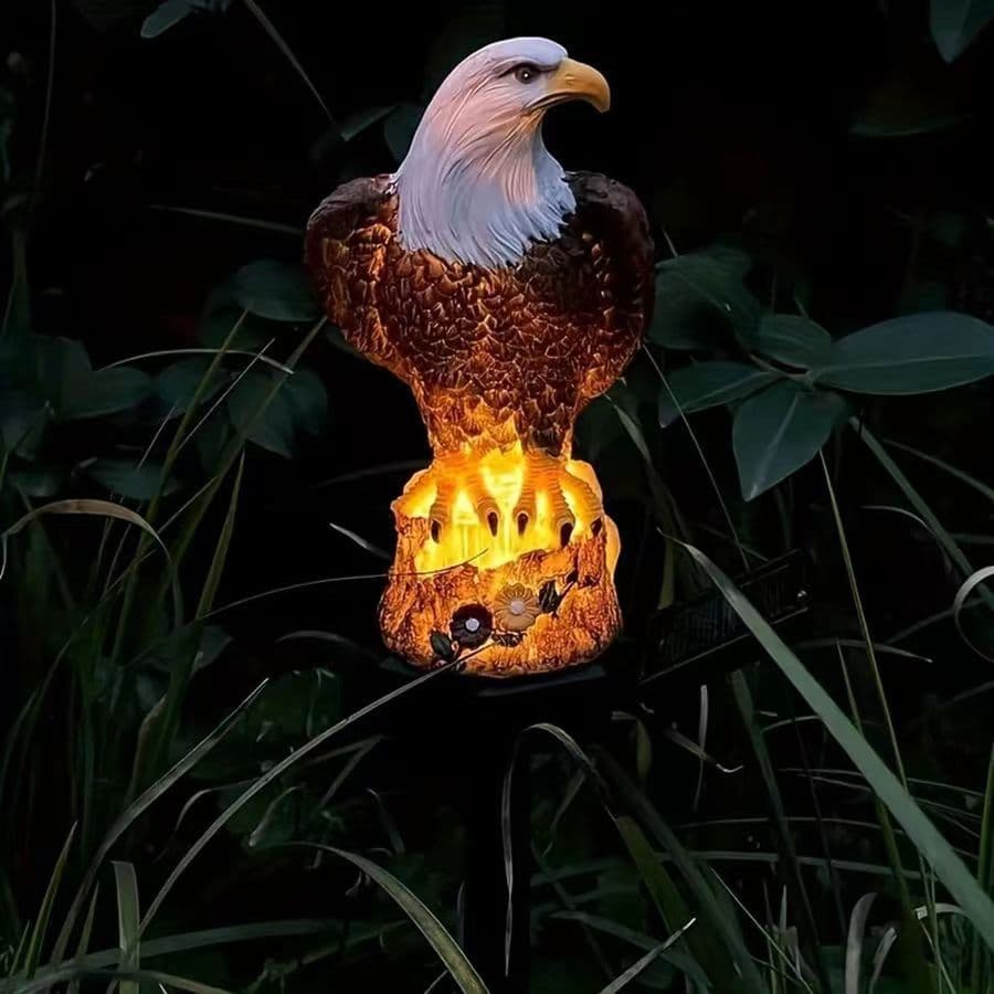 Cross-Border Solar Lawn Lamp Courtyard Lamp Garden Landscape Owl Lamp Outdoor Simulation Resin Eagle Ground Lamp