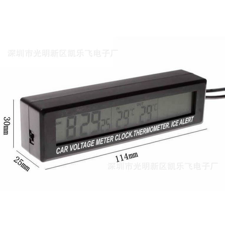 Authentic Ec88 Three-in-one Led Car Electronic Clock Temperature Clock Voltage Dual-color Night Light Vehicle Accessories