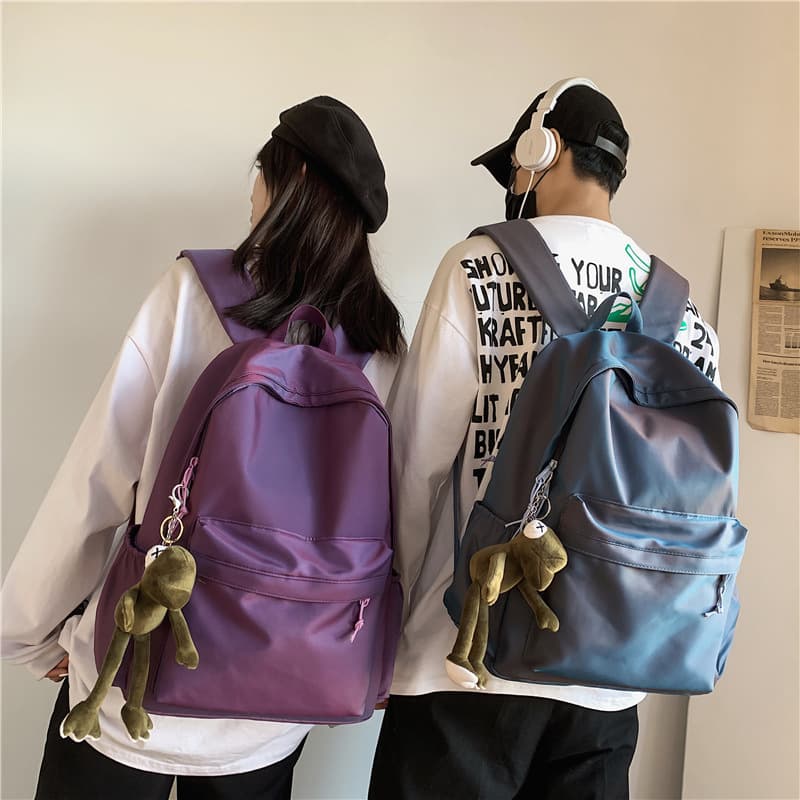 New Gradient Color College Student Schoolbag Hong Kong Style Campus Shoulder Male Ins Super Fire Large Capacity Nylon Water-repellent