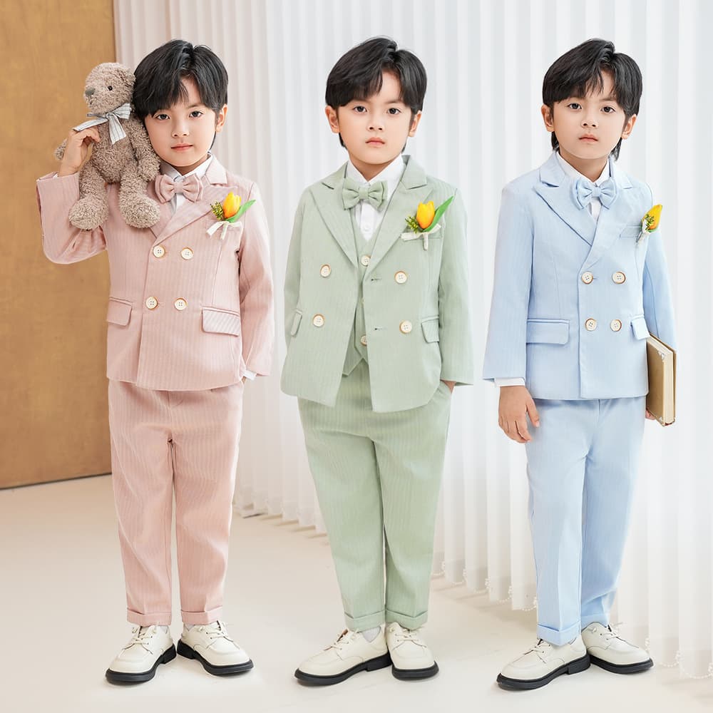 Children's Suit and Vest Set - British Gentleman Style for Boys, Piano Performance, Host, Flower Boy, Birthday Photography Outfit