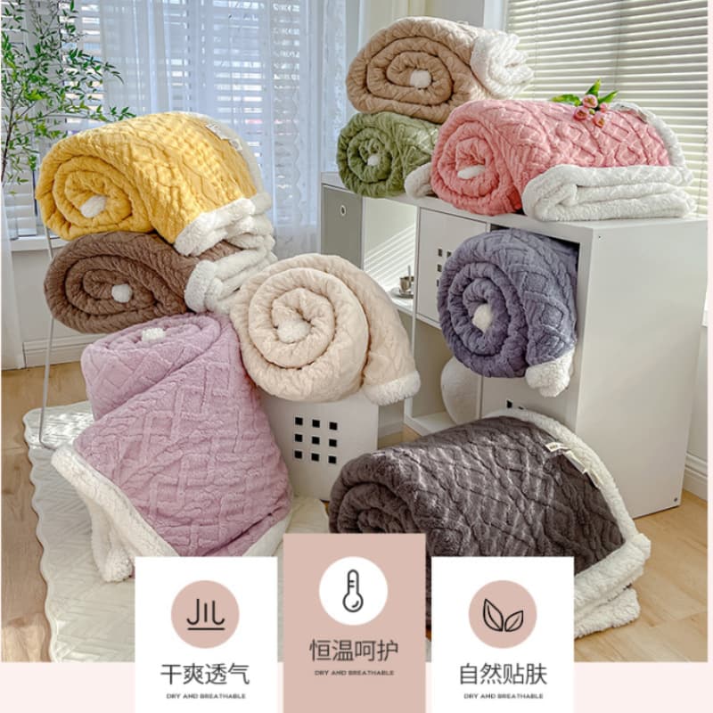 Cross-border Taf velvet blanket, solid color double-sided warm fleece throw, dorm blanket, shawl, sofa throw, nap blanket, duvet cover
