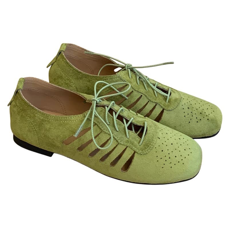 Vintage Lace-up German Training Shoes for Women, Soft Sole, Flat Heel, Round Toe, Ballet Mary Jane Style, Red