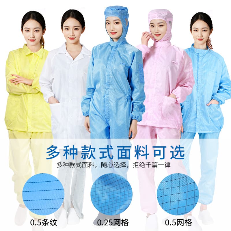 Dust-proof Workwear for Food and Pharmaceutical Workshops Cleanroom Dust-free Suit Unisex Anti-static Hooded Split Suit for Cleanrooms