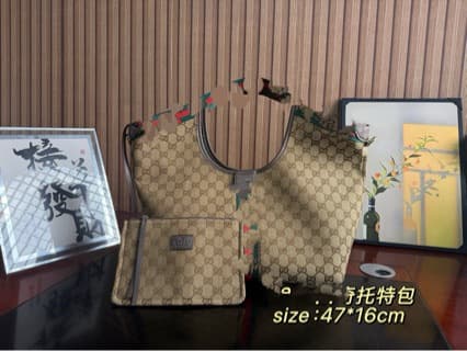 Cross-border Original Leather Gucci Padlock Print Shopping Bag Chain Tote Shoulder Crossbody Bag
