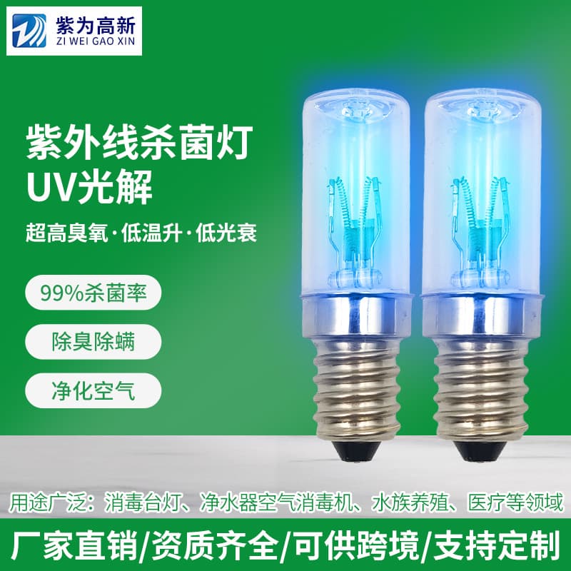 Foreign Trade Cross-border 10V 3W Watt UV Disinfection Bulb, UV Germicidal Lamp, Screw Base Small Bulb UV Tube