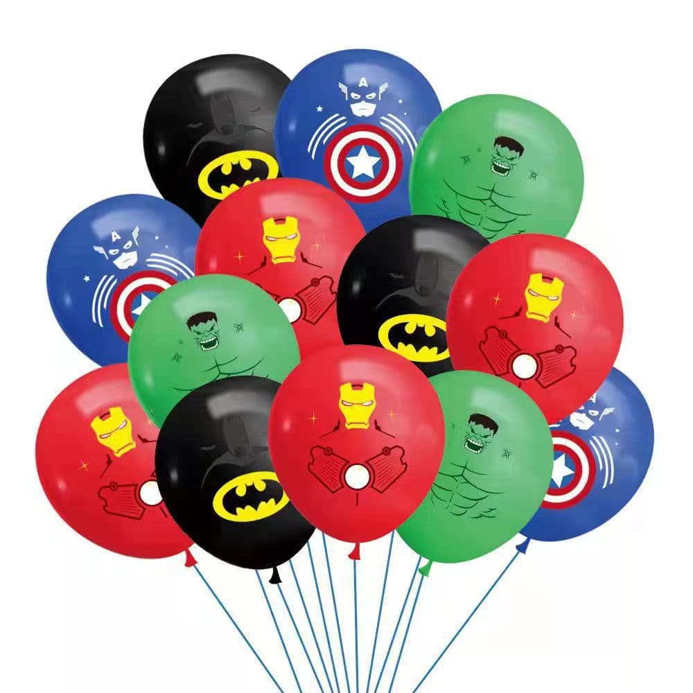 12-inch Batman Theme Latex Balloons for Kids Birthday Party Superhero Birthday Decoration Balloons