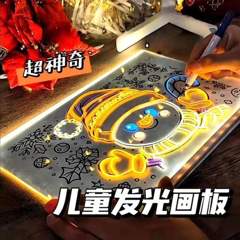 Reusable children's gift light-up drawing board DIY writing board children's eye protection drawing board comes with pen erasable writing toy