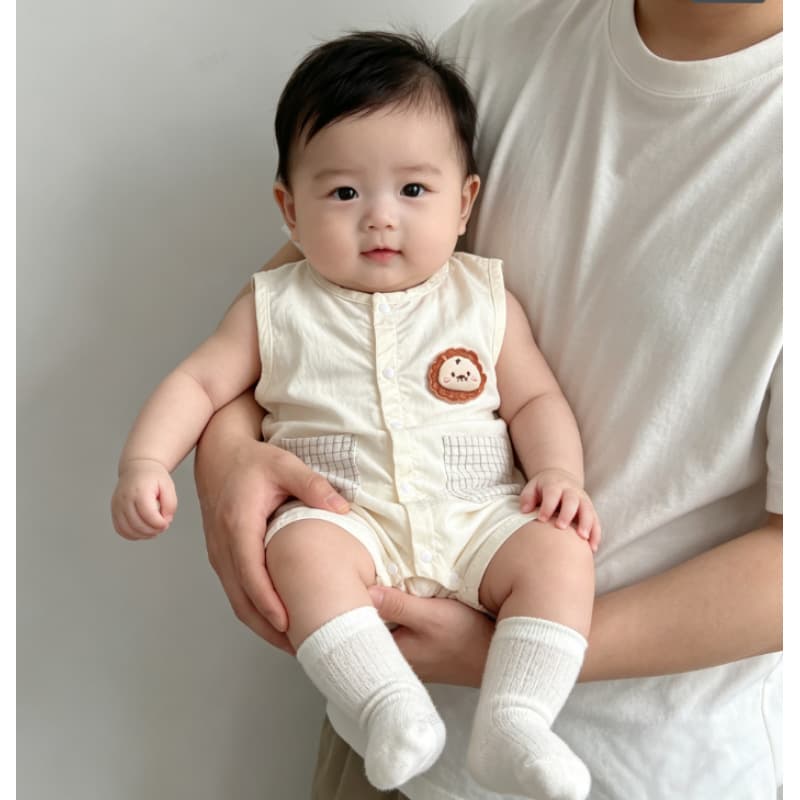 Korean style baby summer jumpsuit for boys and girls, summer thin baby cartoon vest, crawl suit, air-conditioned suit, casual harem suit